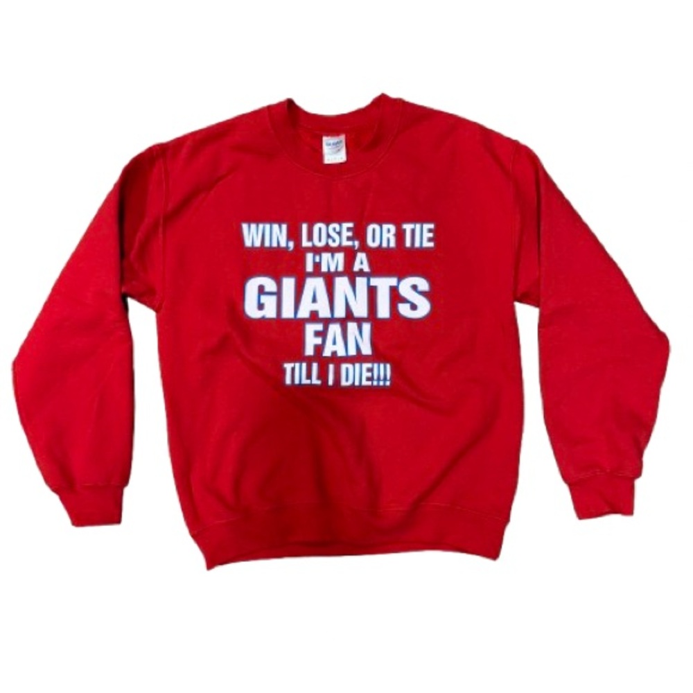 Red New York Giants Crewneck Football Fan Sweater sweatshirt medium nfl